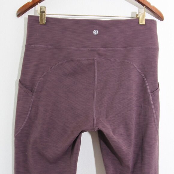 Lululemon Invigorate High-Rise Crop Leggings 23" Heathered Black Currant Purple - Picture 11 of 16